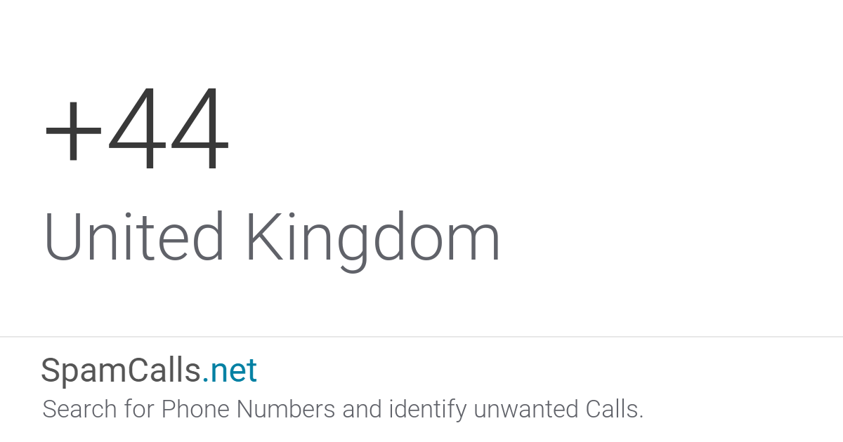 Country Code +44 Phone Calls from United Kingdom