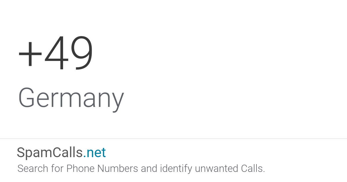 Country Code +49 Phone Calls from Germany